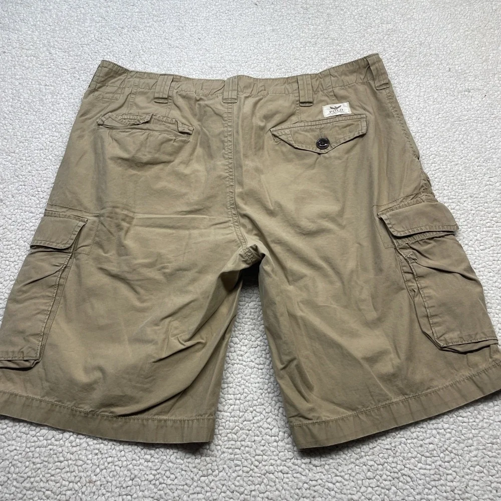 Unbranded Cargo Shorts Mens 36 Tan Khaki Cotton Multi Pocket Casual Outdoor